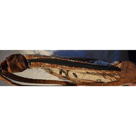 Unique Kapteks Canvas Handbag Camel Zipper Handle Purse - Picture 6 of 12